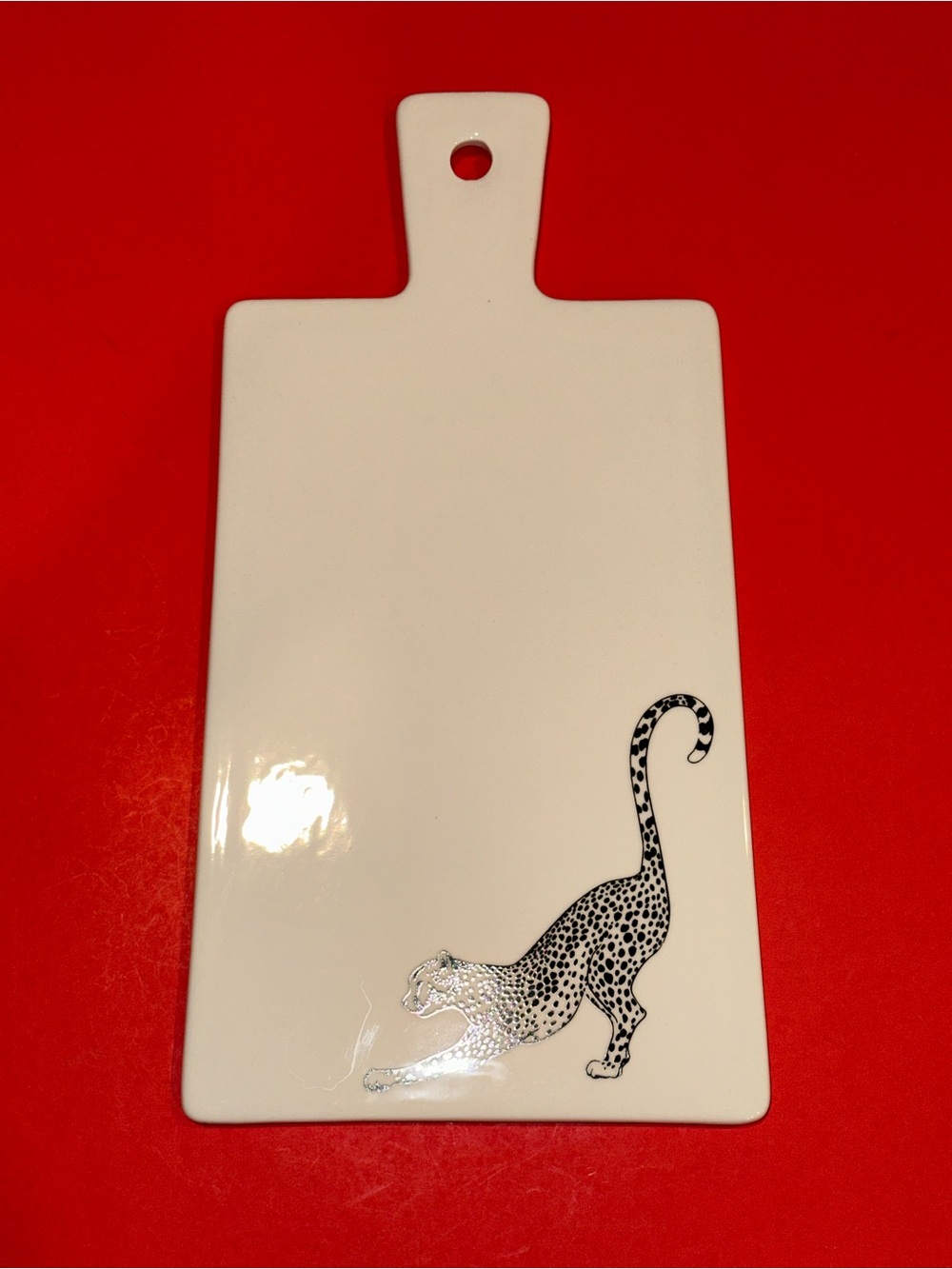 Z Gallerie: Nikki Chu Cheetah Porcelain Cheese Plate 7x11 RARE DESIGN